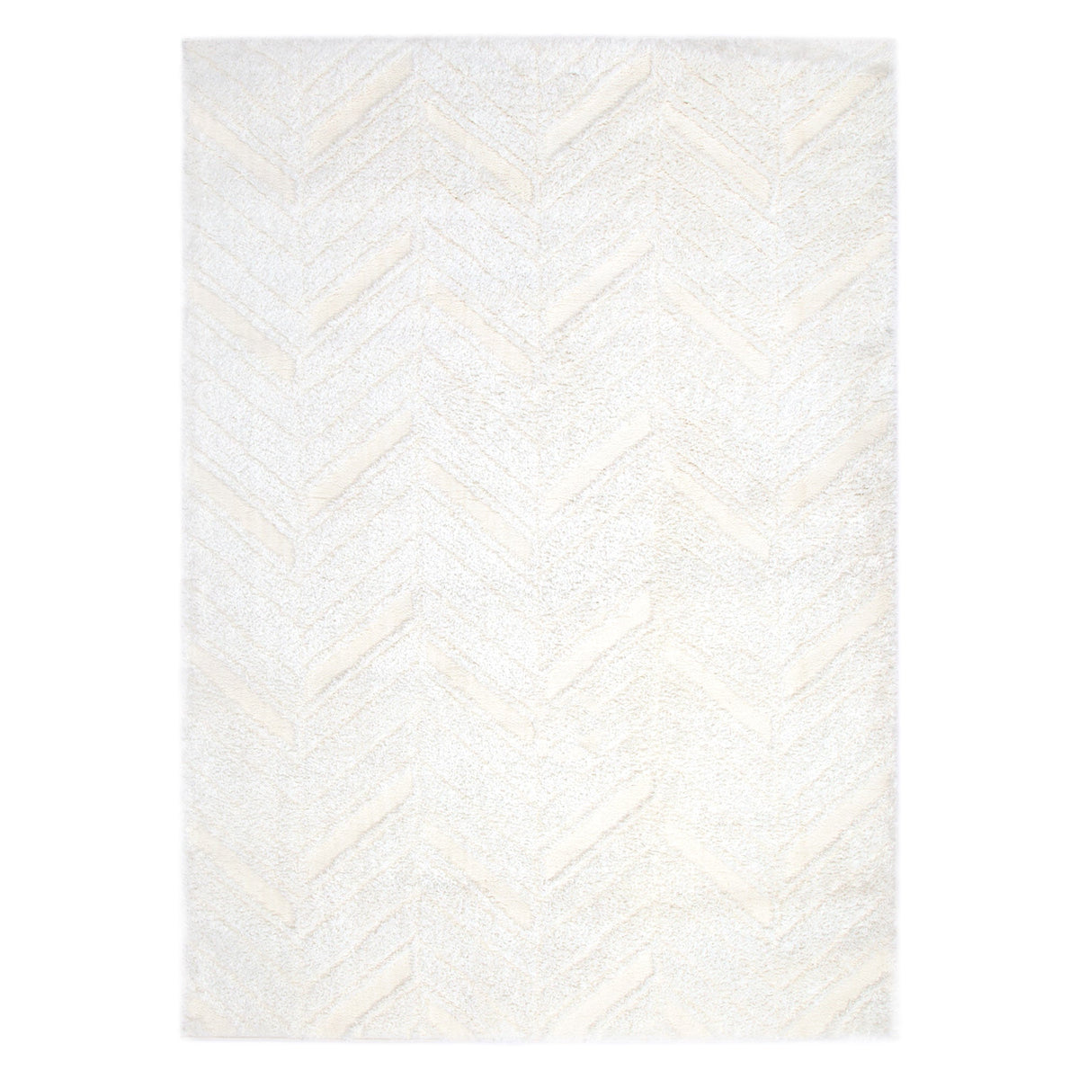 Tender Chevron Cream Shag Rug – view 5
