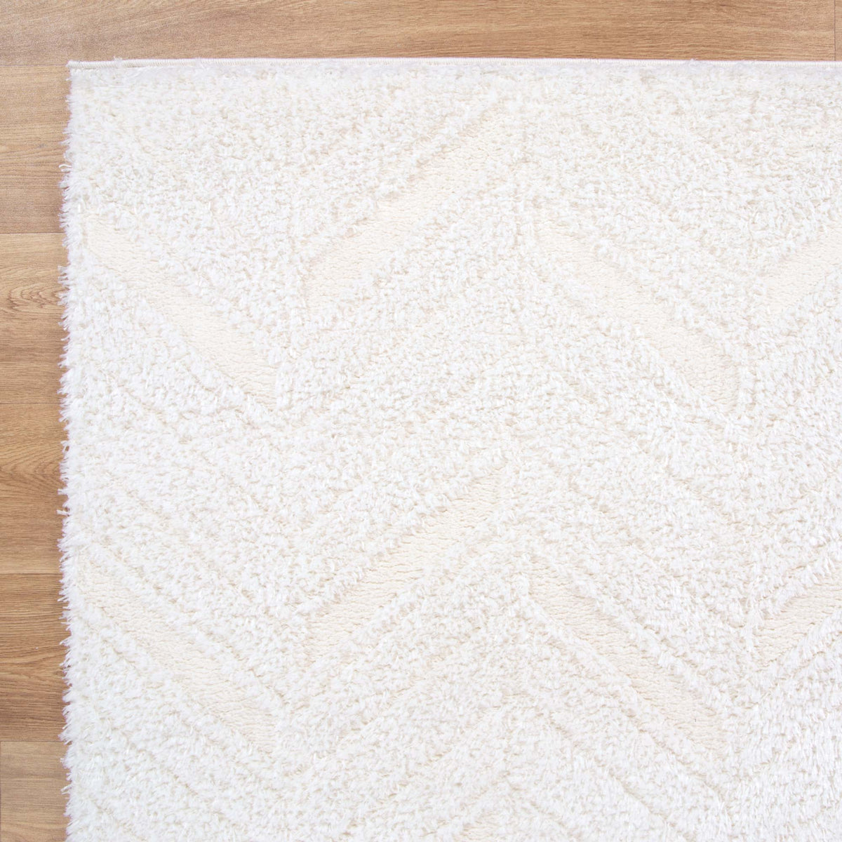 Tender Chevron Cream Shag Rug – view 2