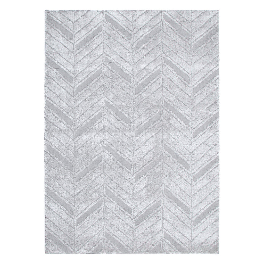 Tender Chevron Silver Shag Rug – view 2