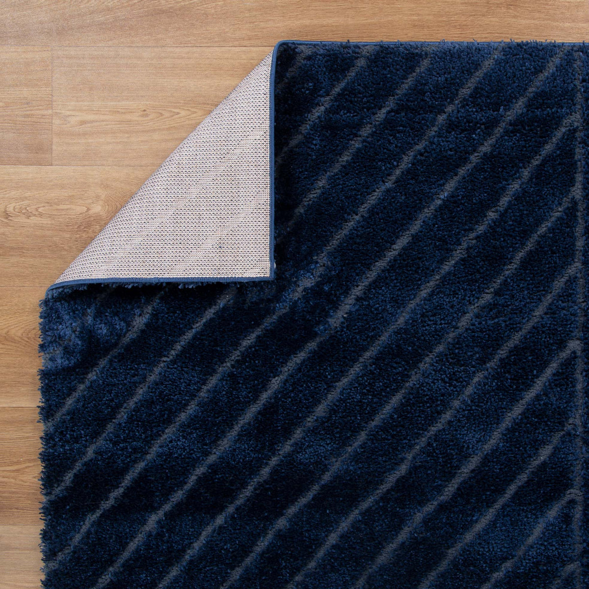Tender Modern Navy Shag Rug – view 3