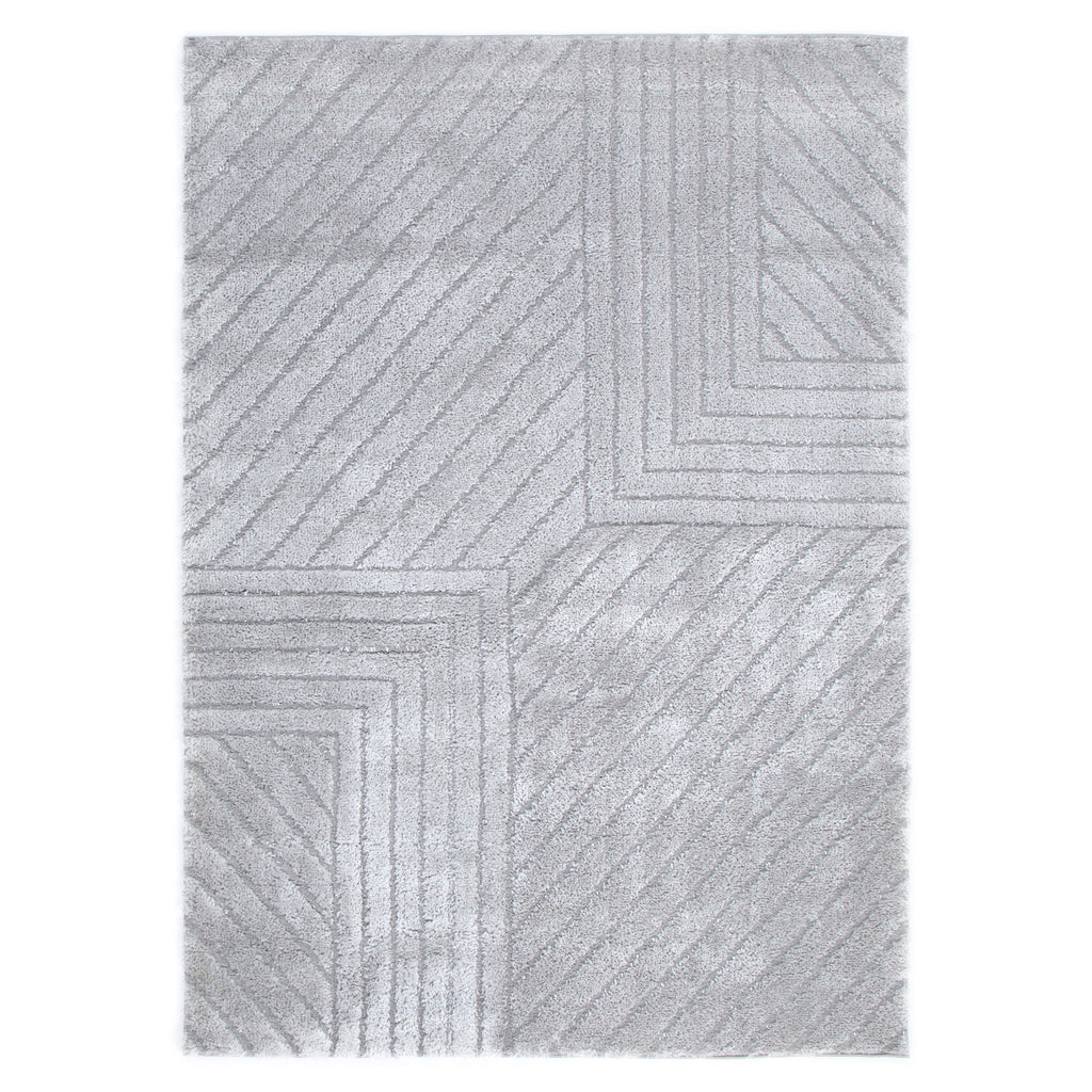 Tender Modern Silver Shag Rug – view 5