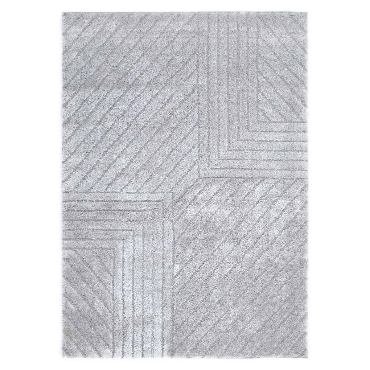 Tender Modern Silver Shag Rug – view 5