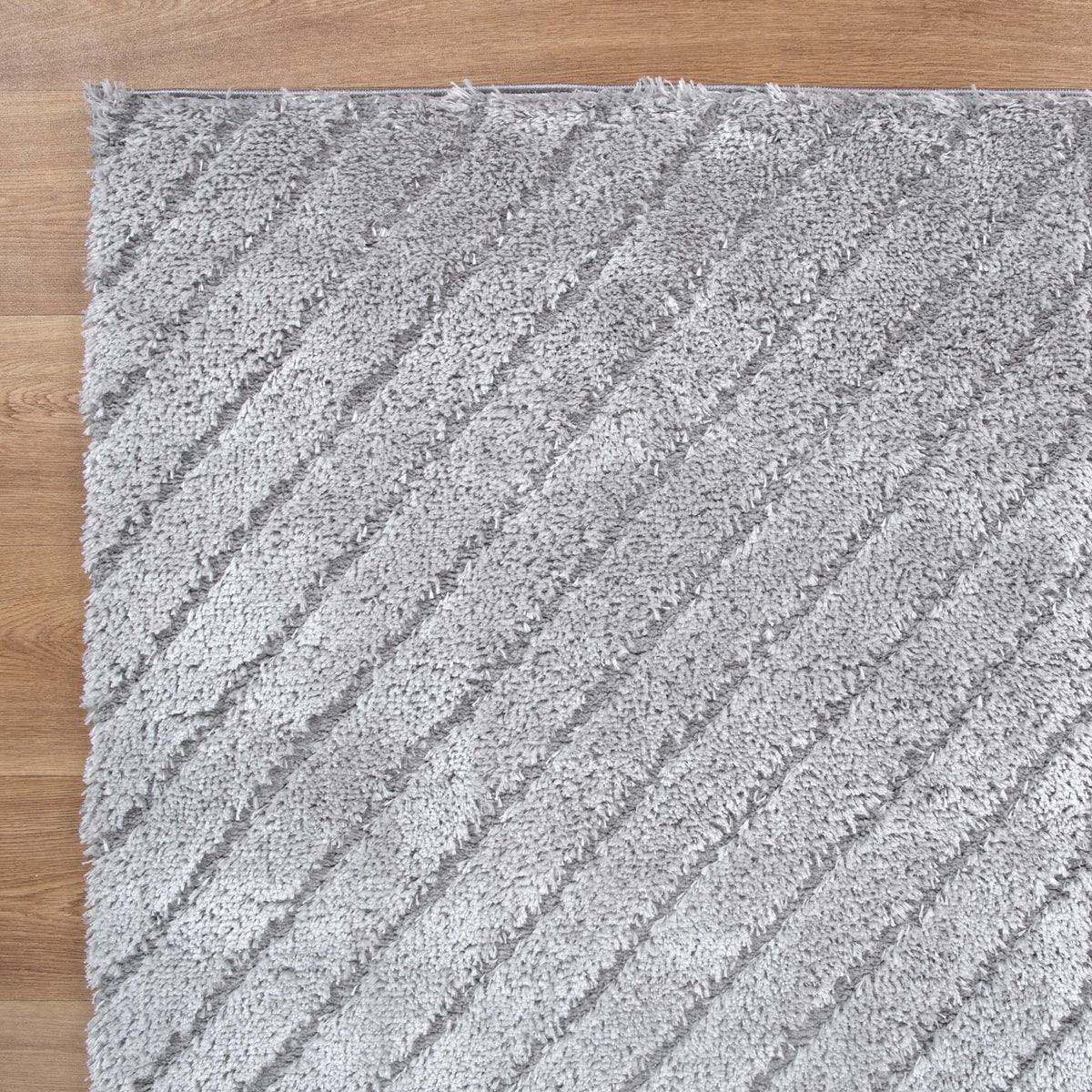 Tender Modern Silver Shag Rug – view 2