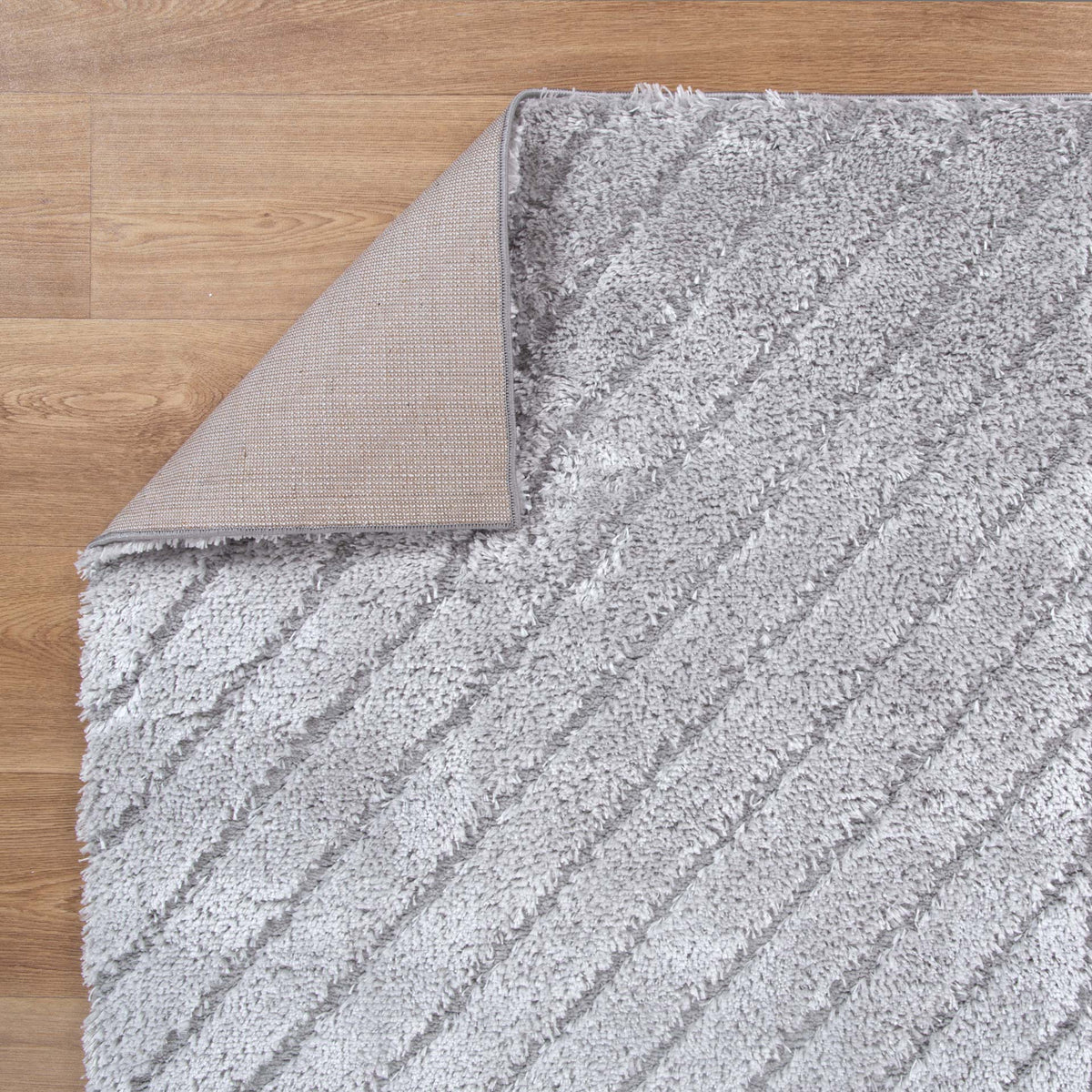 Tender Modern Silver Shag Rug – view 3