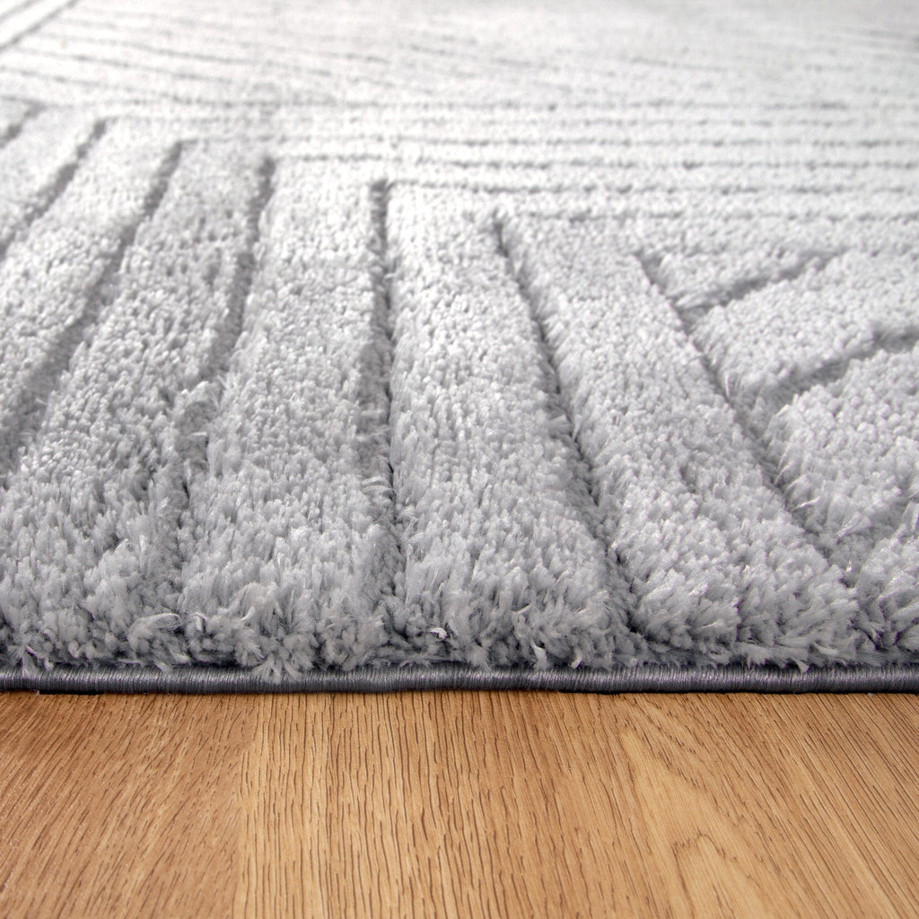 Tender Modern Silver Shag Rug – view 4