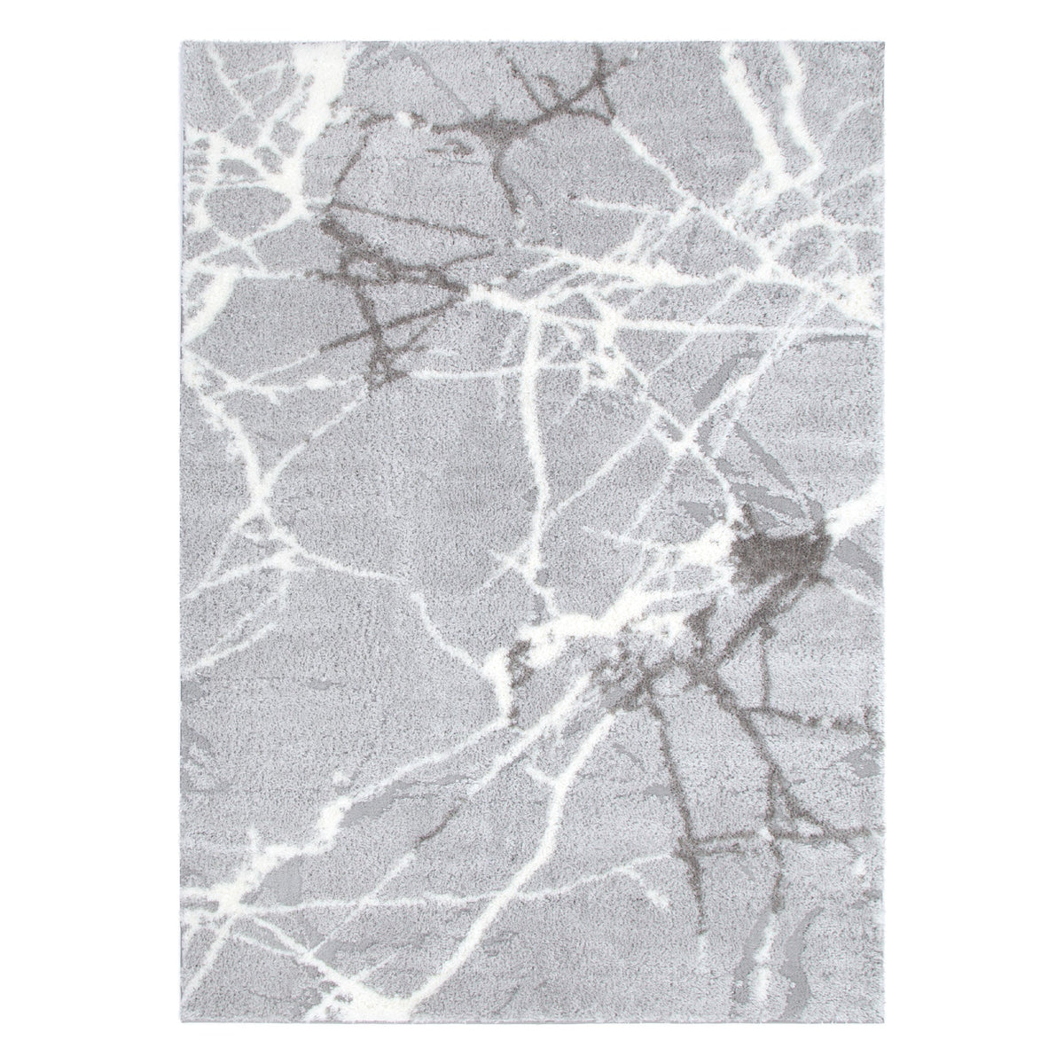Tender Abstract Silver Shag Rug – view 5