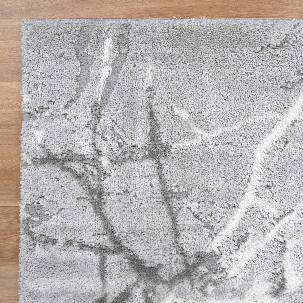 Tender Abstract Silver Shag Rug – view 2