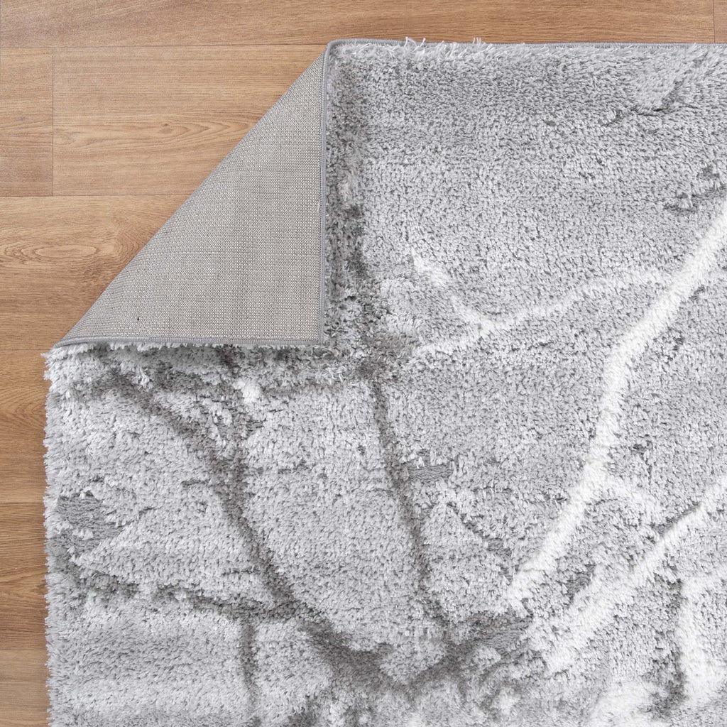 Tender Abstract Silver Shag Rug – view 3