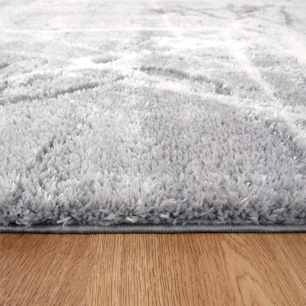 Tender Abstract Silver Shag Rug – view 4