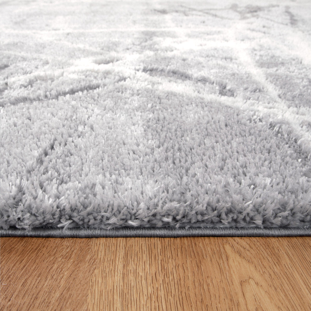 Tender Abstract Silver Shag Rug – view 4