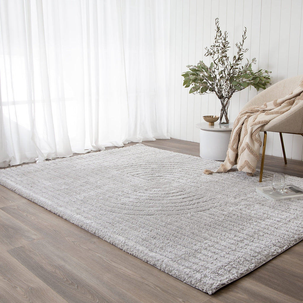 Tender Dior Silver Shag Rug styled with furniture