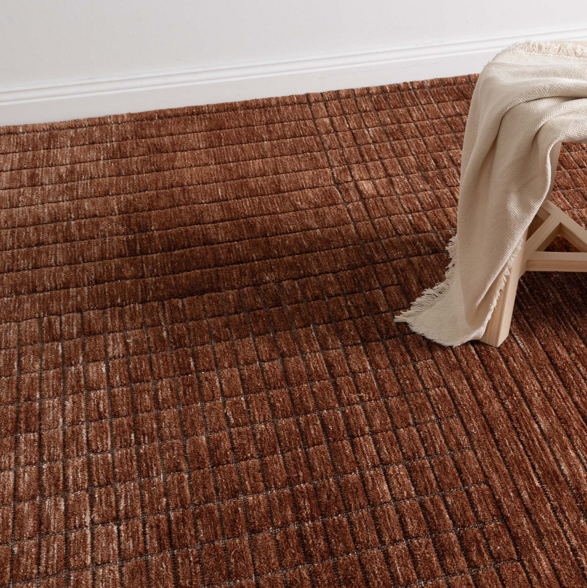 Canyon CANYON01 Terracotta Carved Rug – view 6
