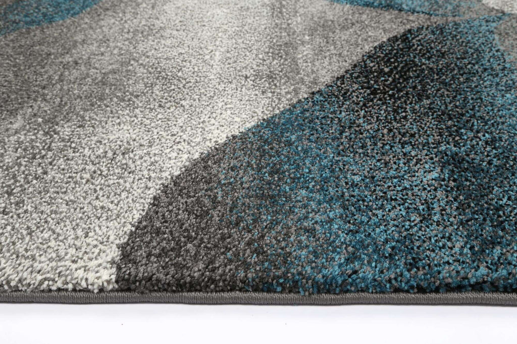 Tiffany TIFF15 Blue Grey Geometric Plush Rug - detail 2