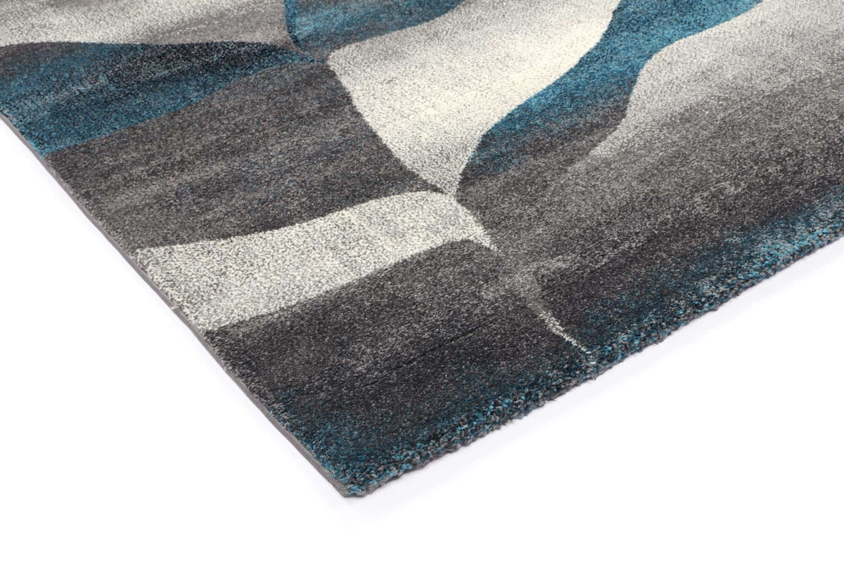 Tiffany TIFF15 Blue Grey Geometric Plush Rug - detail 3