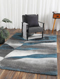 Tiffany TIFF15 Blue Grey Geometric Plush Rug - detail 5
