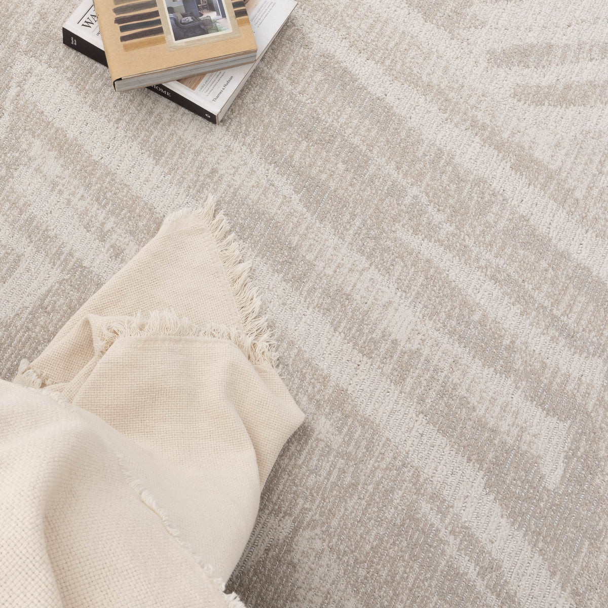 Toscana Geo Lines Beige Cream Rug - TOS1 – view 5