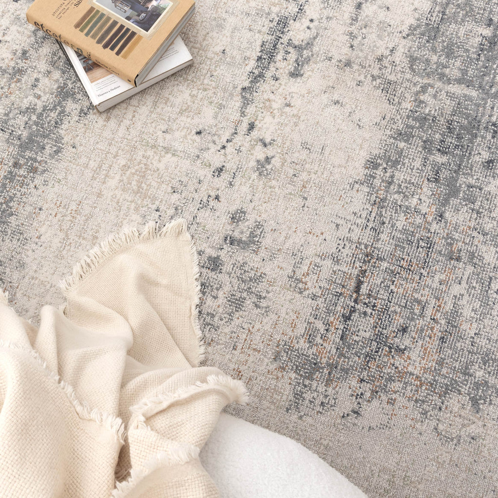Toscana Distressed Splash Beige Blue Rug TOS5 – view 5