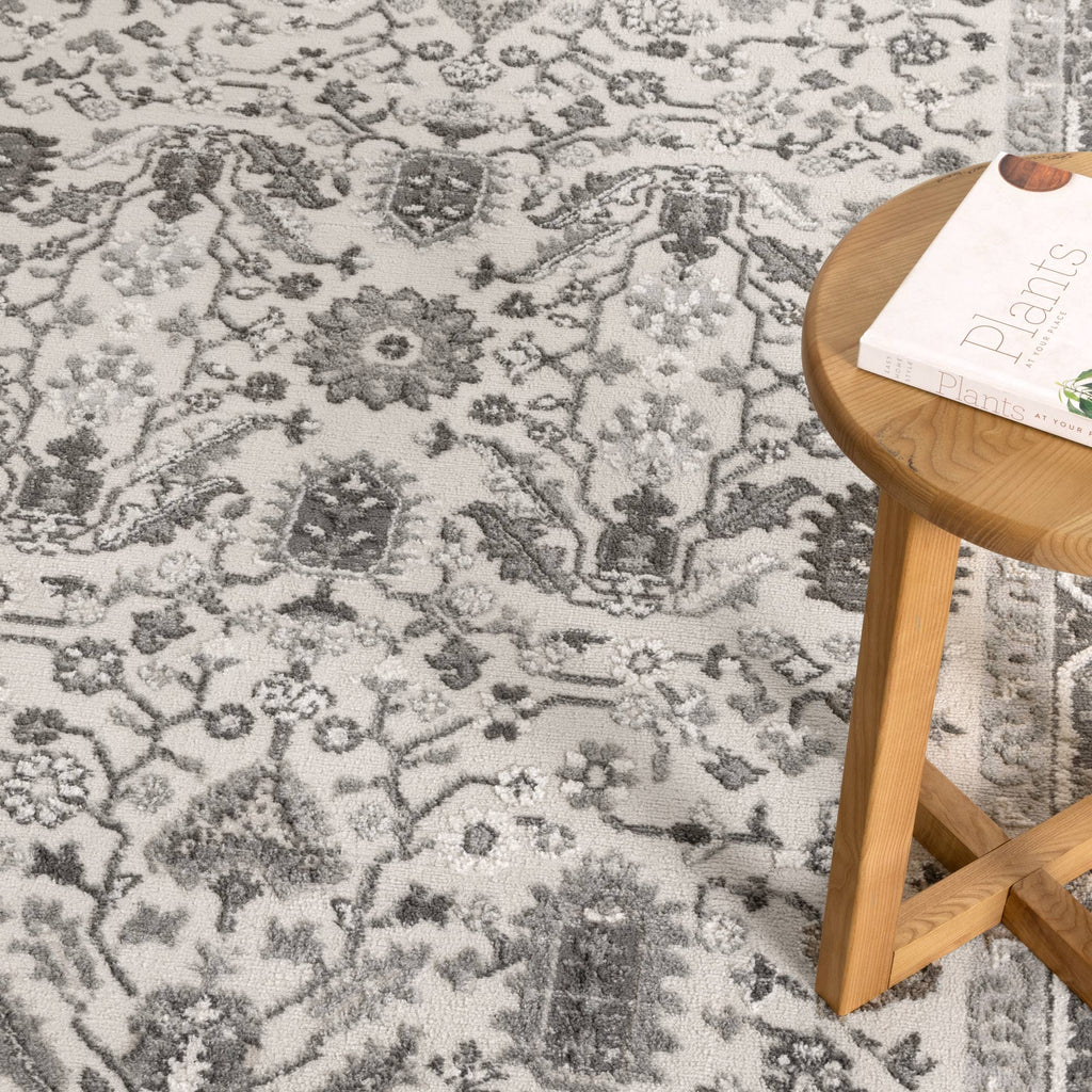 Sierra Grey Oriental Border Rug – view 5