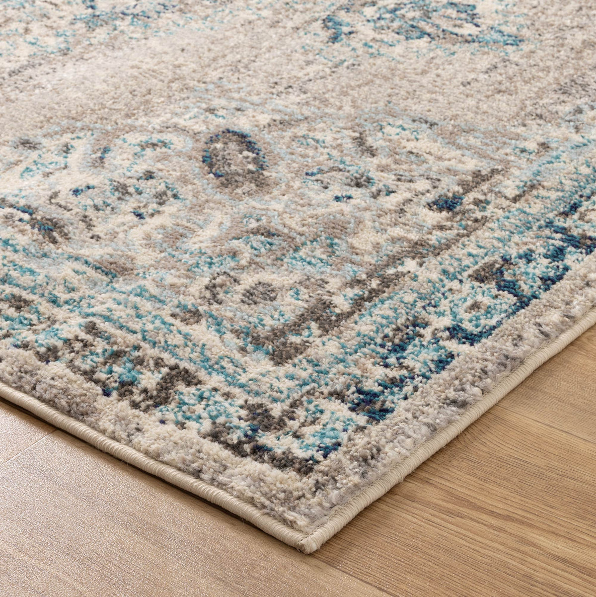 Tulin Cream Blue Traditional Rug - TULI22 – view 3
