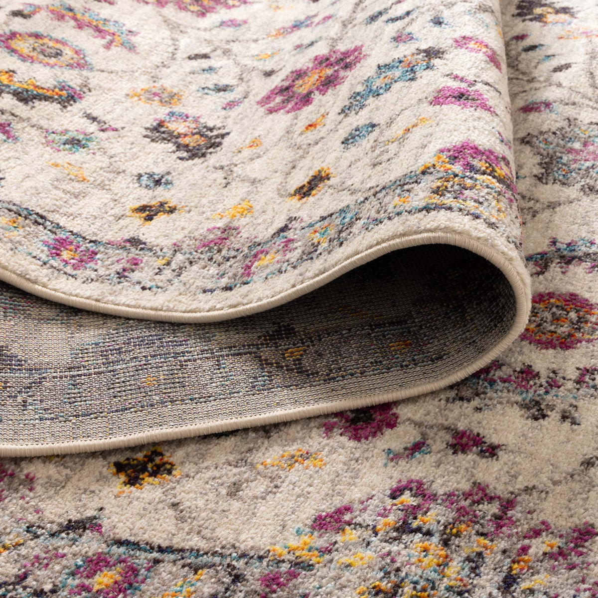 Tulin Cream Multicolour Floral Rug - TULI23 – view 3