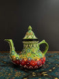 Turkish Ceramic Tea Pot Handmade Ceramics Lt Green  