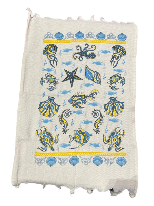 Tea Towels (Cotton Kitchen Towels) Ocean100% Cotton Tea Towel, made in Turkey, These towels offer premium quality with their pure cotton composition, ensuring high absorbency for drying dishes and versatile use in various kitchen tasks. Their durability s