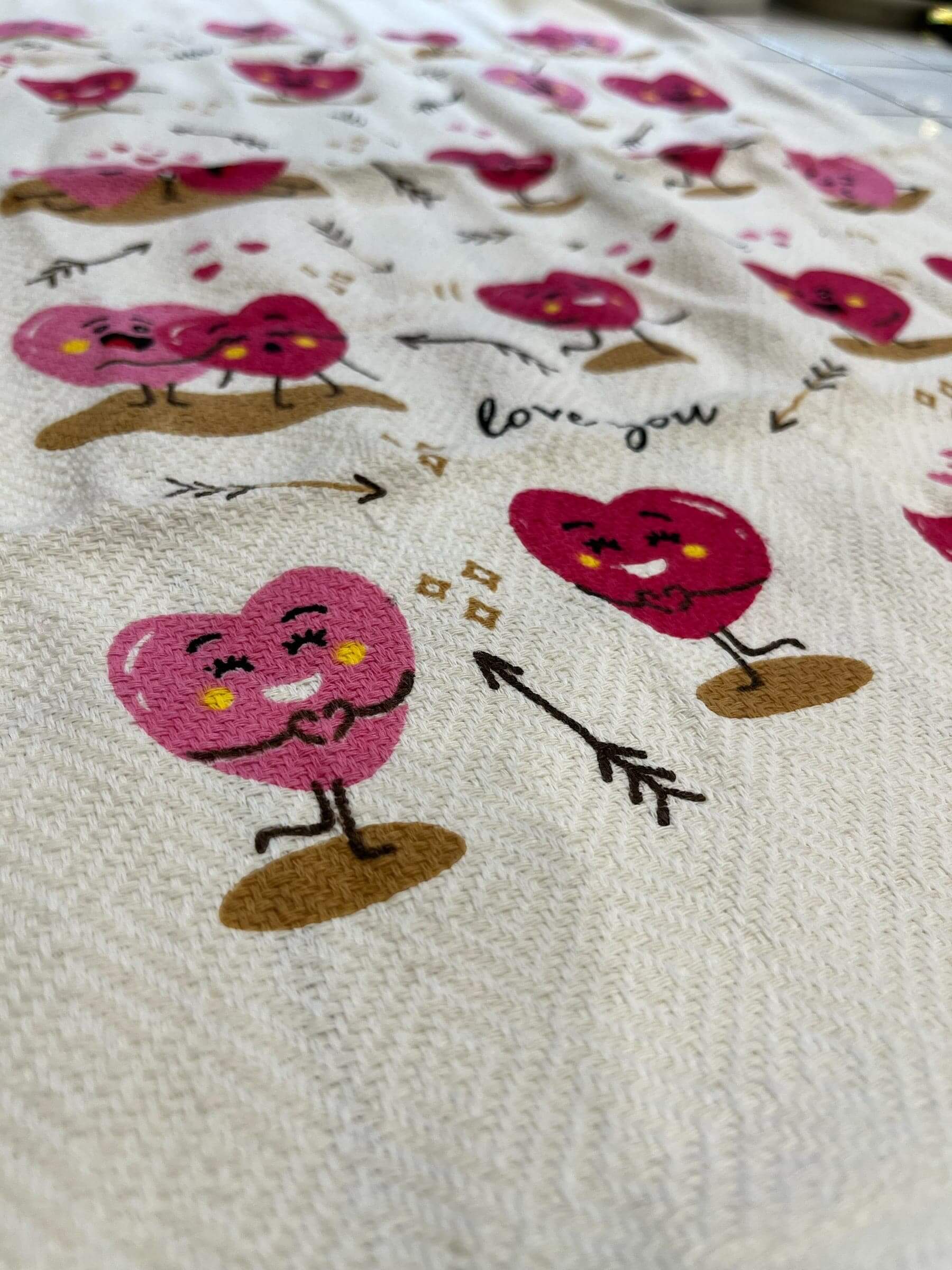Tea Towels (Cotton Kitchen Towels) Hearts    