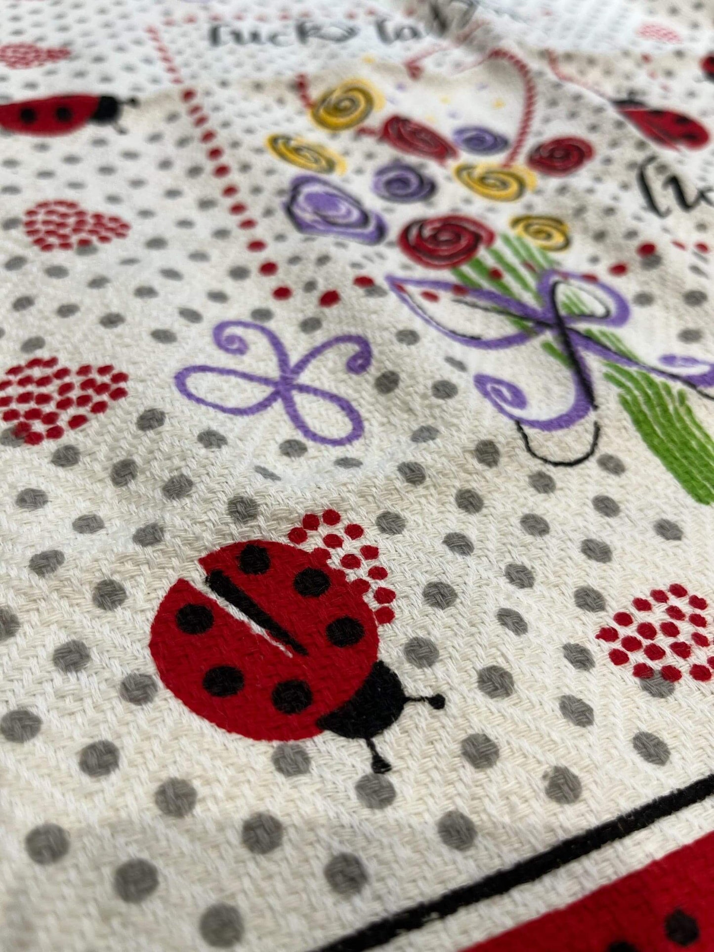 Tea Towels (Cotton Kitchen Towels) Ladybug100% Cotton Tea Towel, made in Turkey, These towels offer premium quality with their pure cotton composition, ensuring high absorbency for drying dishes and versatile use in various kitchen tasks. Their durability