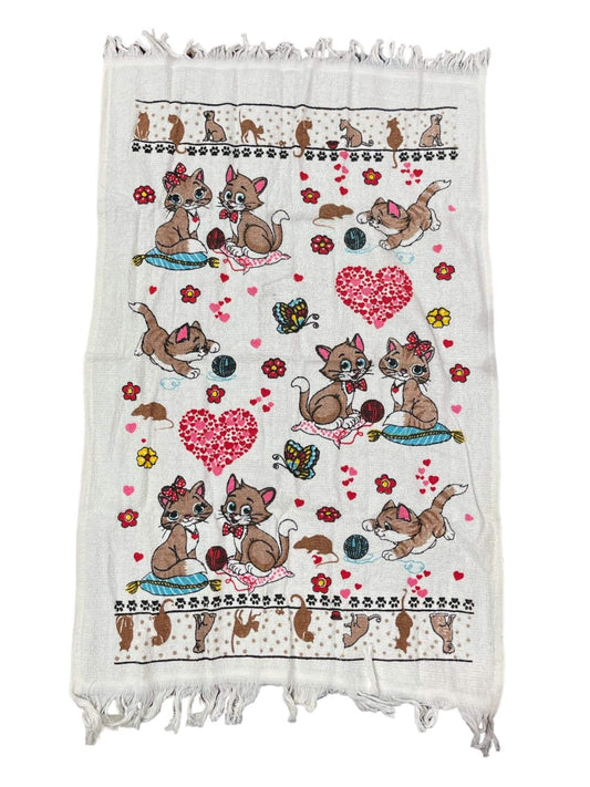Tea Towels (Cotton Kitchen Towels) Cats100% Cotton Tea Towel, made in Turkey, These towels offer premium quality with their pure cotton composition, ensuring high absorbency for drying dishes and versatile use in various kitchen tasks. Their durability st