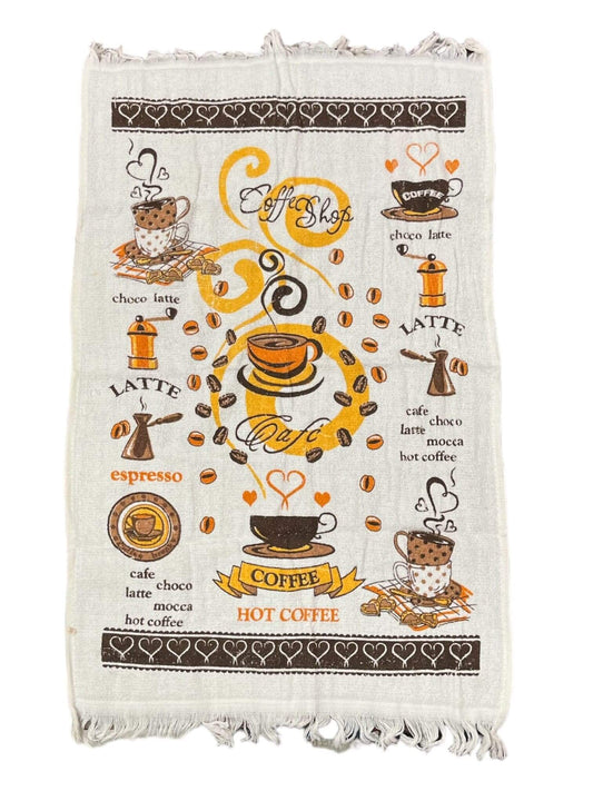 Tea Towels (Cotton Kitchen Towels) Coffee100% Cotton Tea Towel, made in Turkey, These towels offer premium quality with their pure cotton composition, ensuring high absorbency for drying dishes and versatile use in various kitchen tasks. Their durability