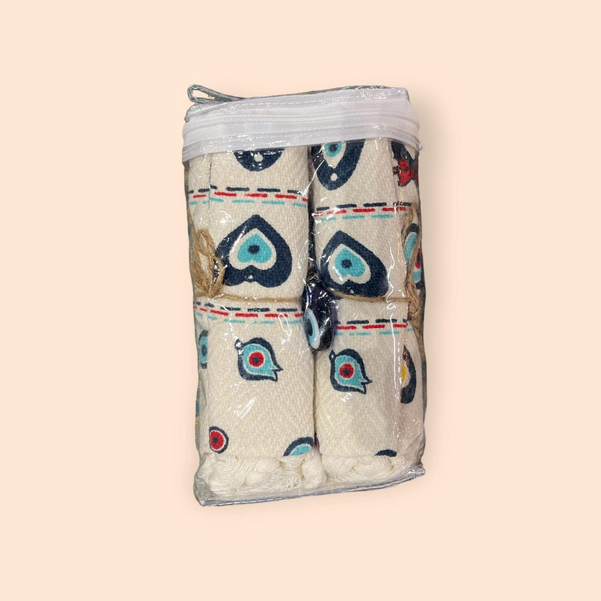 Tea Towels (Cotton Kitchen Towels) Evil Eye Heart    