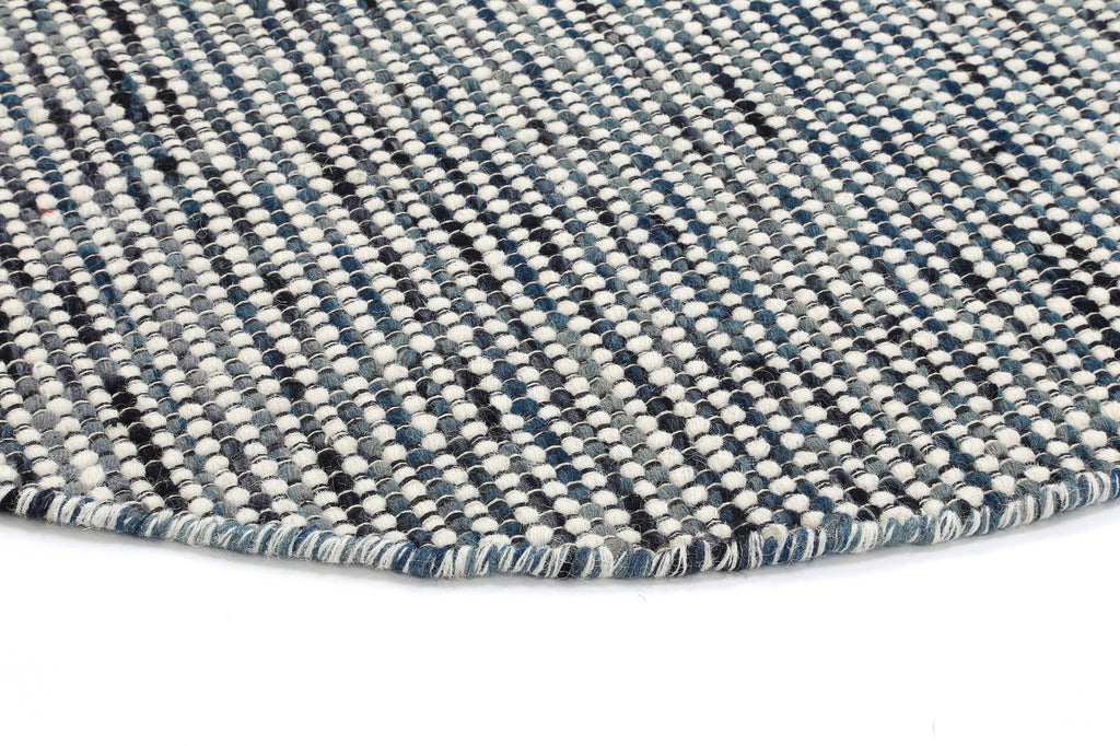 Nordic Teal Reversible Wool Round Rug – view 4