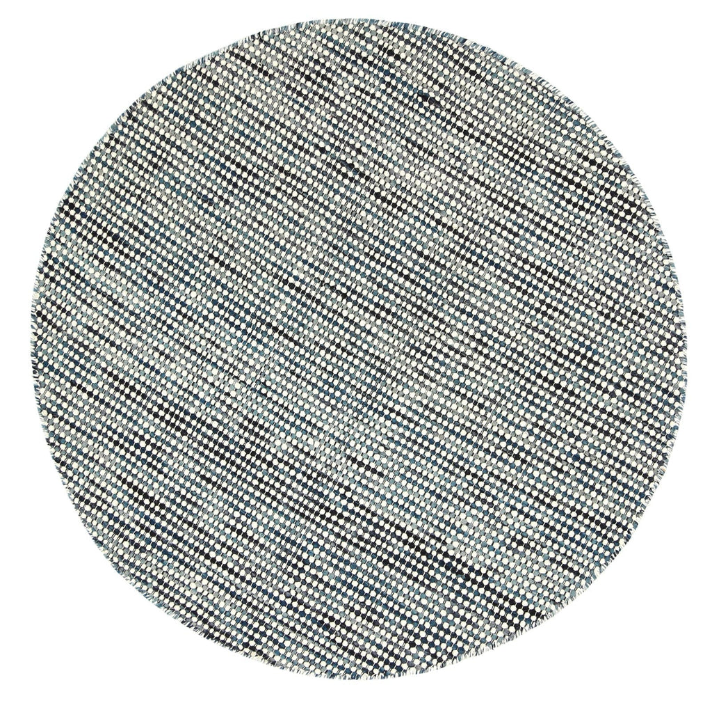 Nordic Teal Reversible Wool Round Rug – view 2