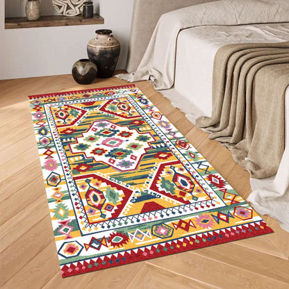 Traditional Multicolor Geometric Kilim Rug-Brighten up your home with the BY-BS-317 Traditional Multicolor Geometric Kilim Rug. Vibrant colors, geometric patterns, and multiple size options. Shop now!-Bazaar G Rugs N Gifts