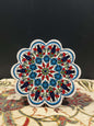 Turkish Ceramic Trivet Blue-White-Red