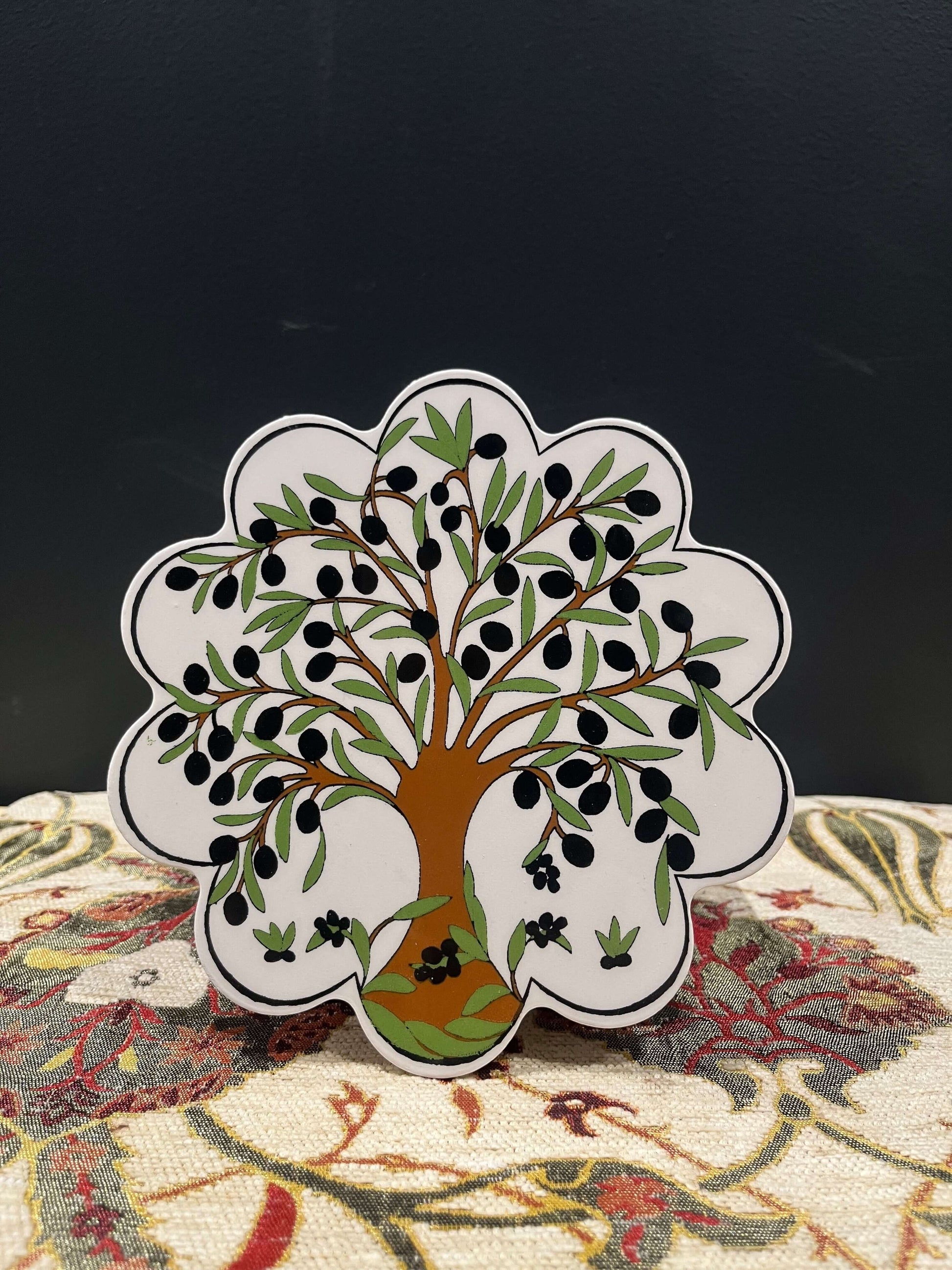 Turkish Ceramic Trivet Olive Tree