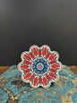 Turkish Ceramic Trivet Red Tulips Handmade Ceramics   