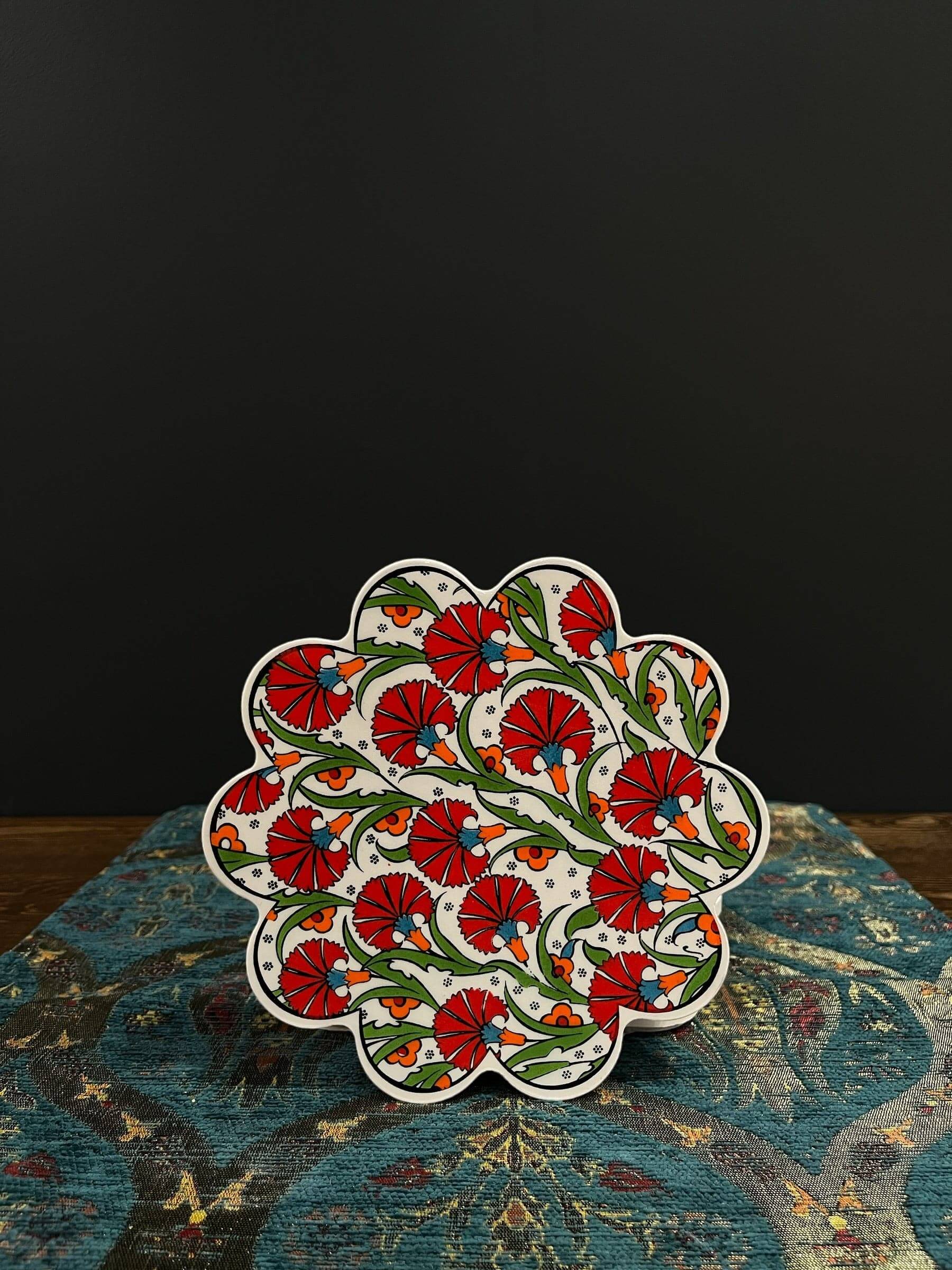 Turkish Ceramic Trivet Flowers
