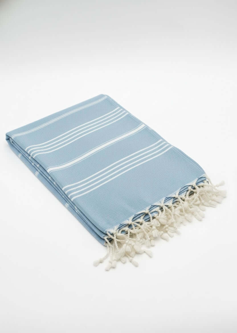 Turkish Cotton Towels Blue Stripe