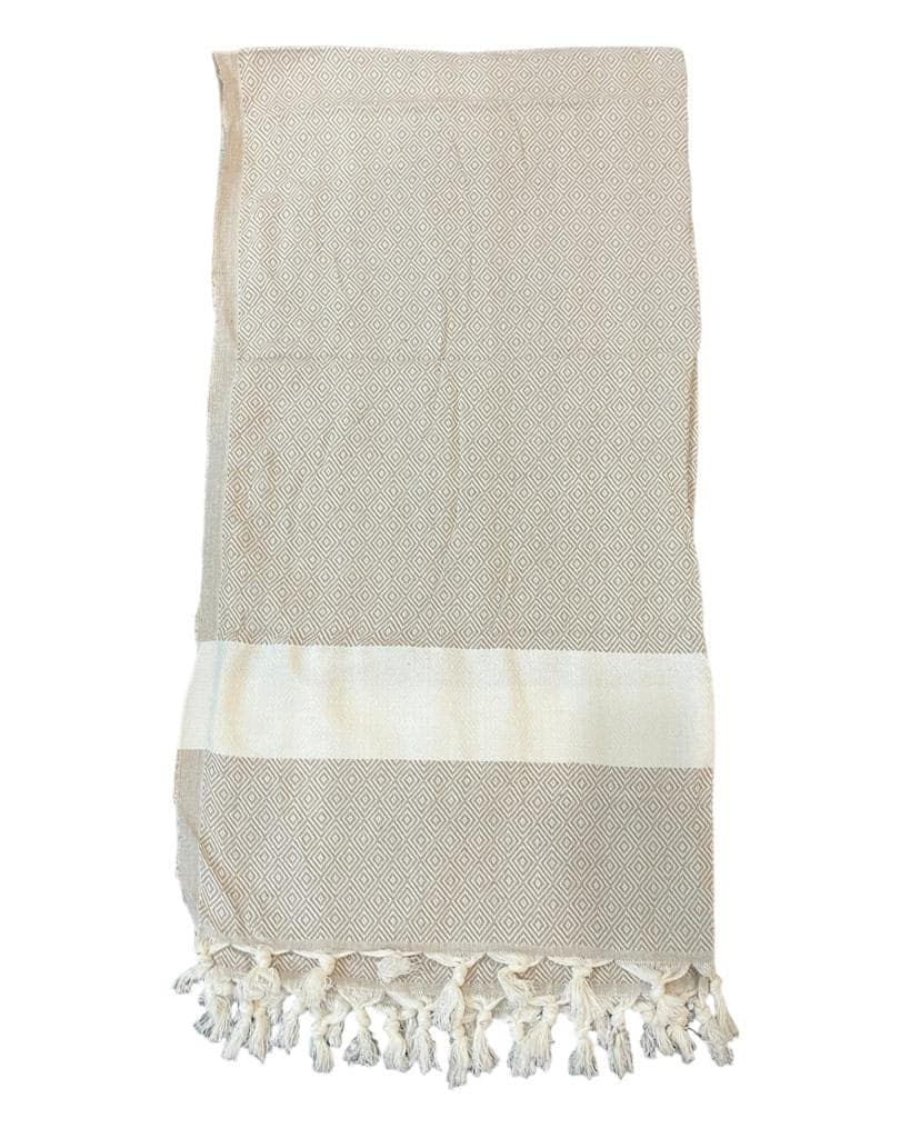Turkish Cotton Towels Diamond (Beige)
