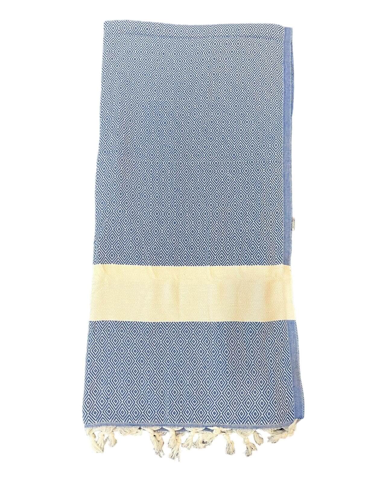 Turkish Cotton Towels Diamond (Blue)