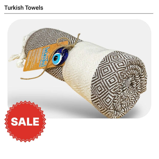 Turkish Cotton Towels- Diamond Brown