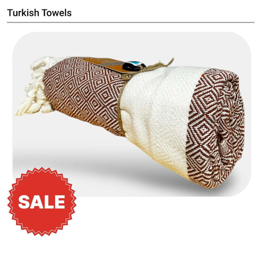 Turkish Cotton Towels- Diamond Coffee