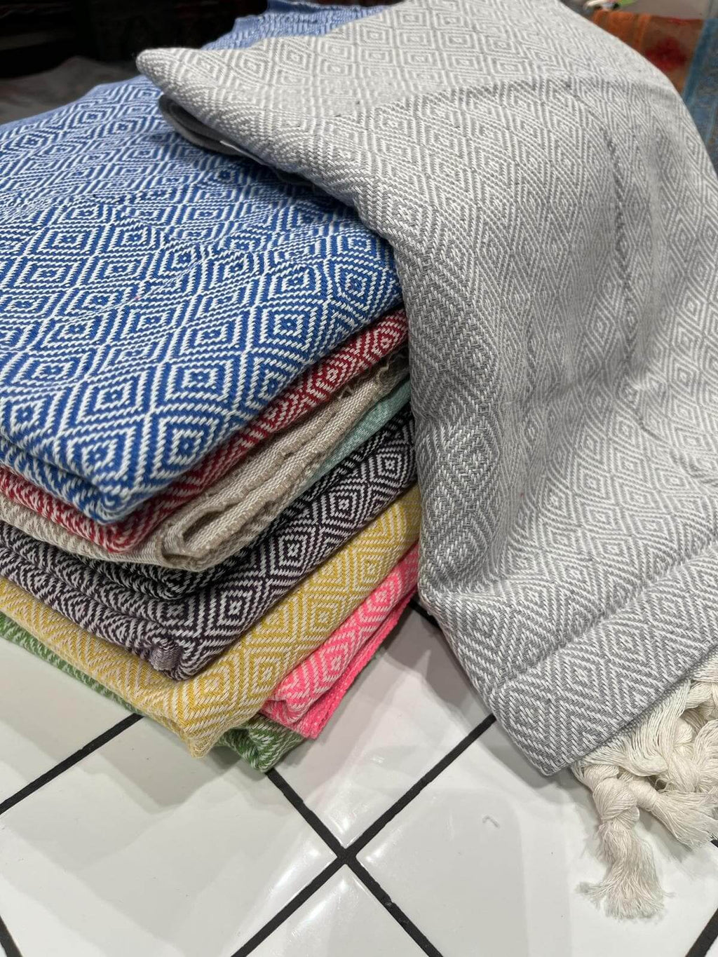 Turkish Cotton Towels Diamond (Grey)