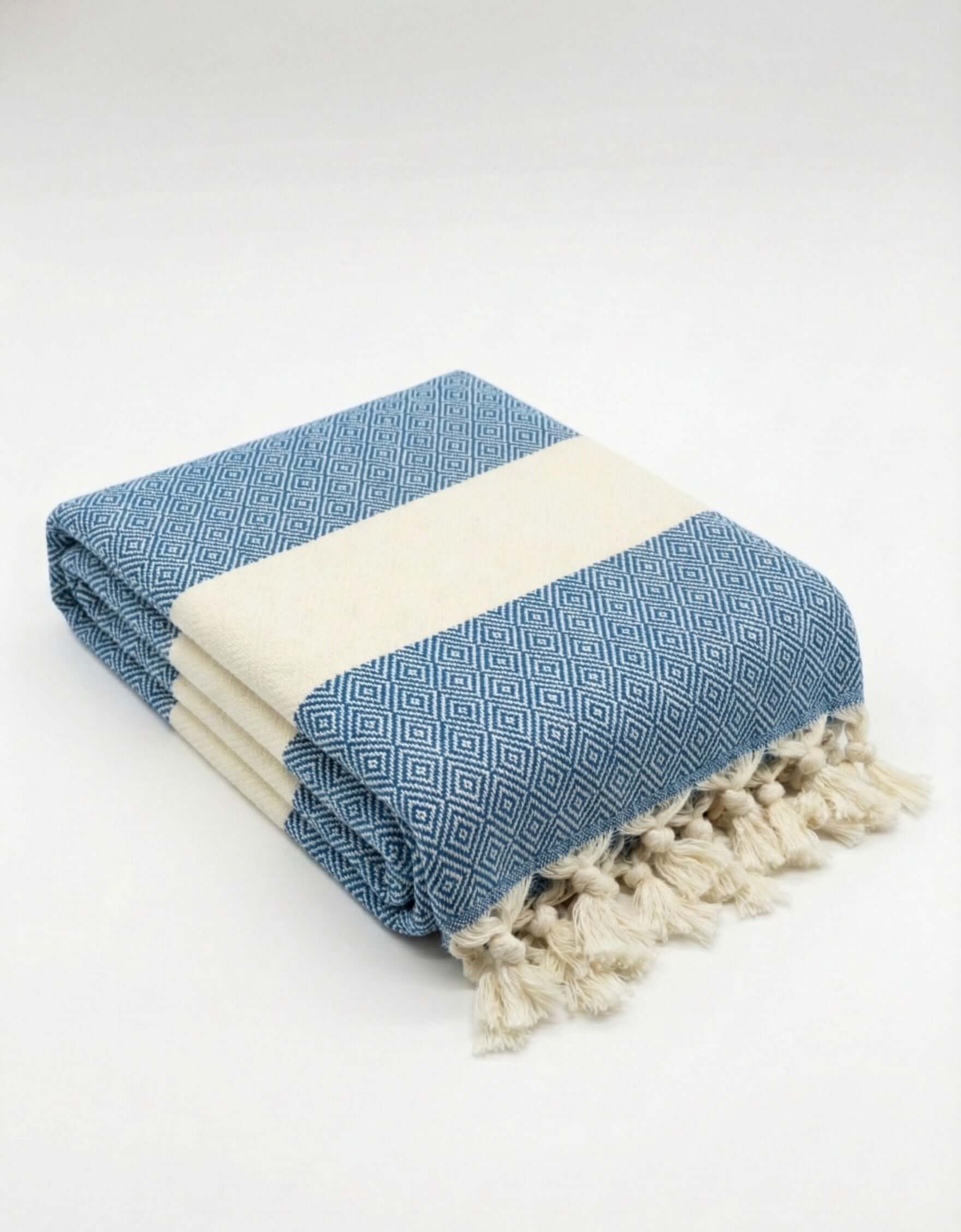 Turkish Cotton Towels - Diamond Navy | Luxurious Softness