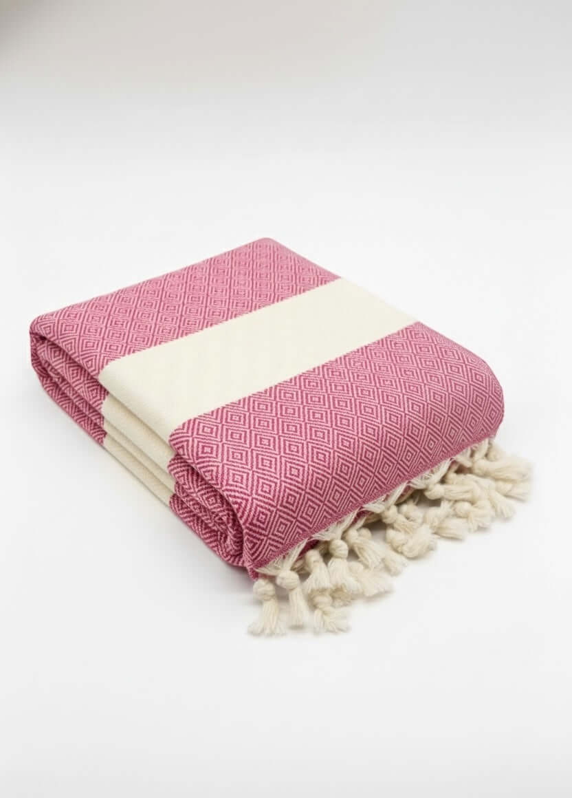 Turkish Cotton Towels - Diamond Pink Luxury Bath Essentials