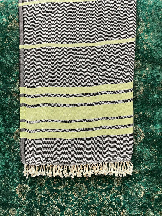 Turkish Cotton Towels Black White    