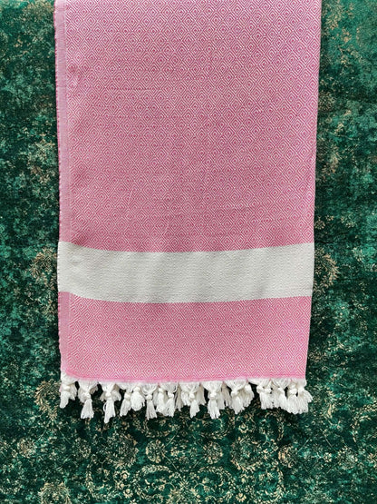 Turkish Cotton Towels Diamond (Pink)    