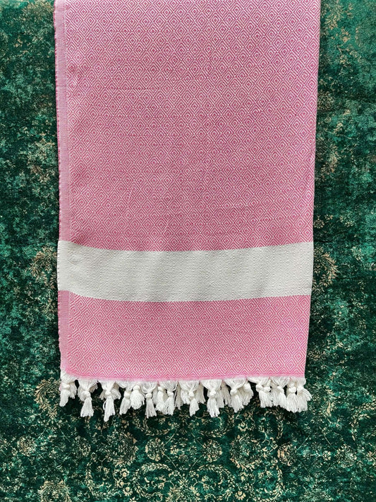 Turkish Cotton Towels Diamond (Pink)    