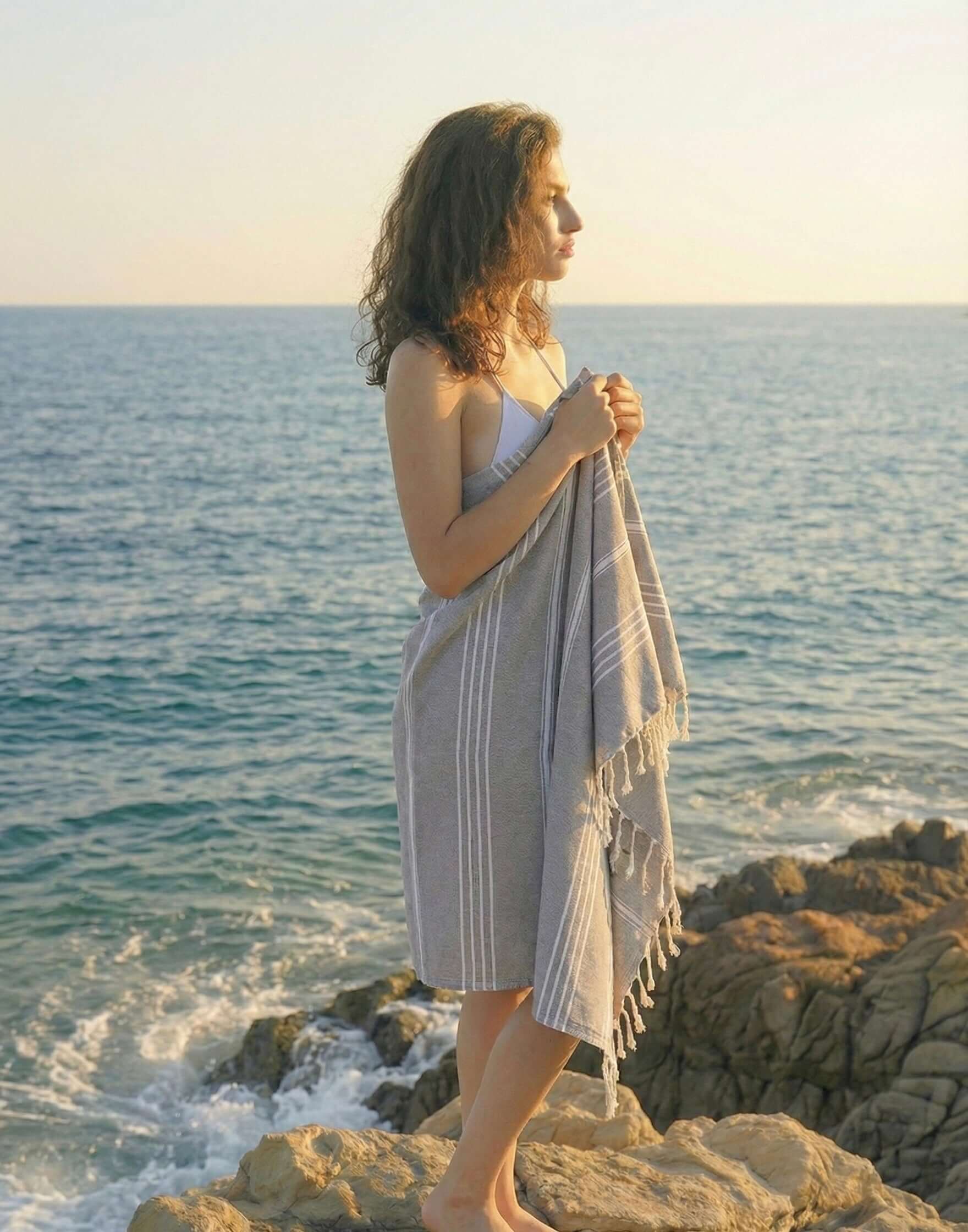 Turkish Cotton Towels Soft Grey